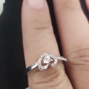 Heart Diamond Ring 1.2ctw 925 Sterling Silver Romantic Sparkle